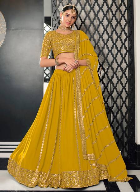 Yellow Colour Khushbu Bridesmaid 20 Heavy Wedding Wear Latest Lehenga Collection 2153